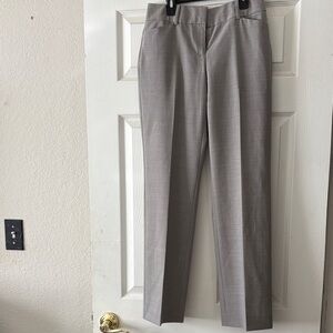 Ann Taylor Light Gray Tailored Straight Leg Pants